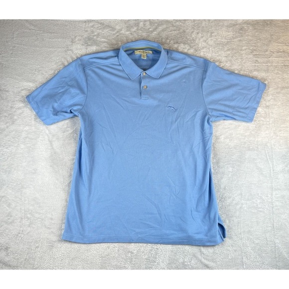 Tommy Bahama Polo Mens Large Light Blue Swordfish Boho Preppy Beach - Picture 1 of 9